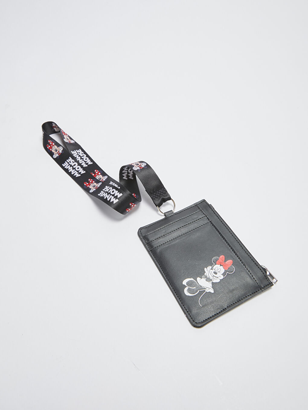 Siyah Minnie Mouse Baskılı Askılı Kartlık