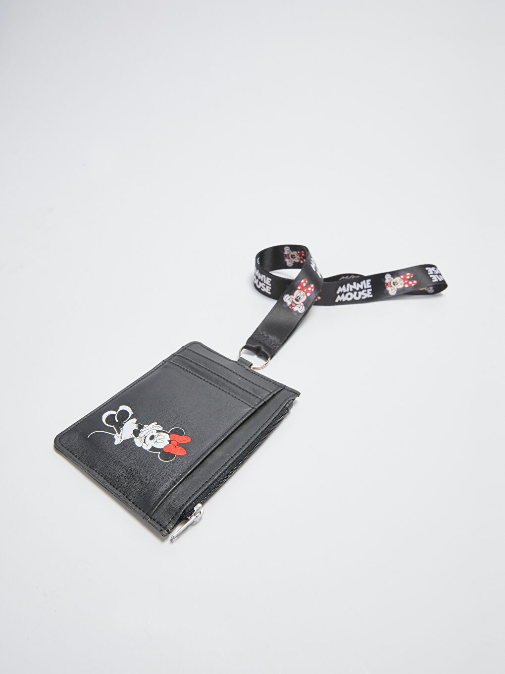 Siyah Minnie Mouse Baskılı Askılı Kartlık-2