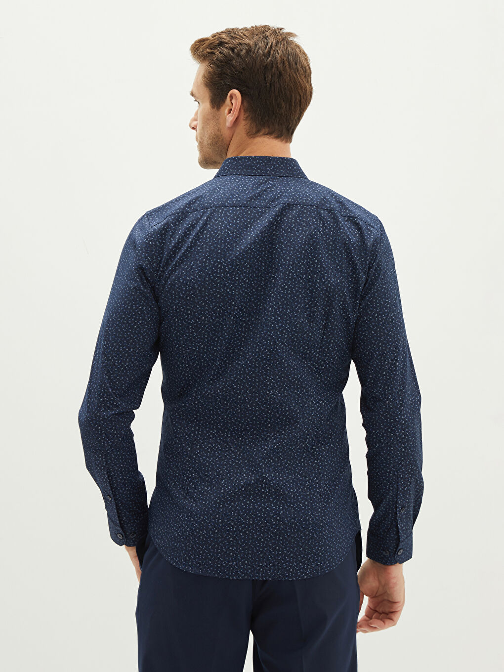 Extra Slim Fit Long Sleeve Poplin Men Shirt-4