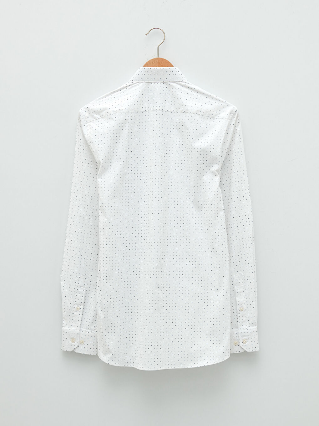 Slim Fit Long Sleeve Patterned Poplin Men's Shirt-6