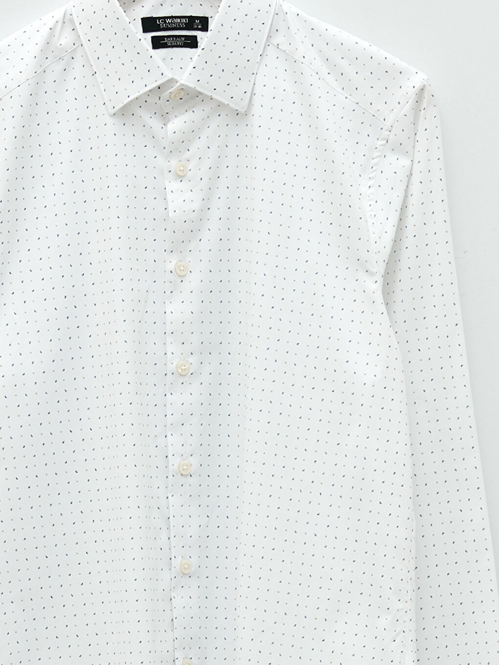 Slim Fit Long Sleeve Patterned Poplin Men's Shirt-7