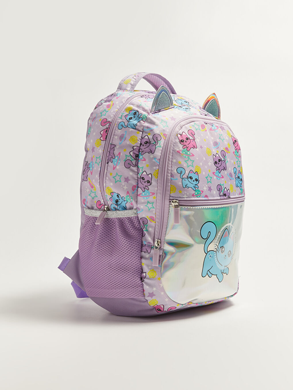 Girl's Cat Printed School Bag-1