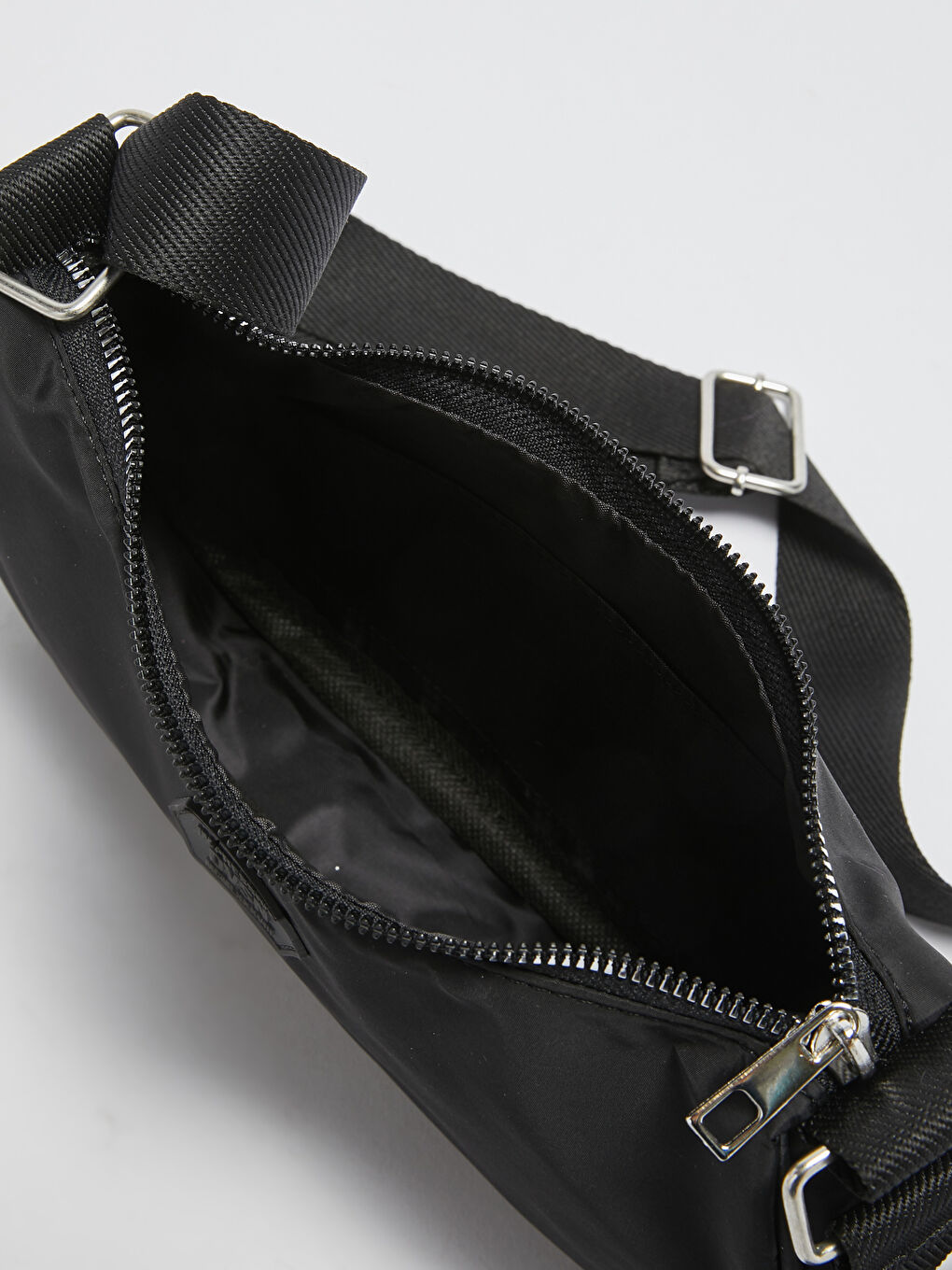 Siyah Paraşüt Kumaş Ek Küçük Çantalı Kadın Baget Çanta-2