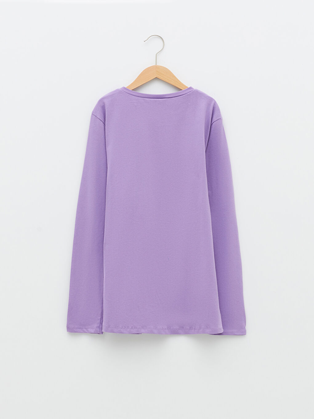 LCW Kids Crew Neck Printed Long Sleeve Cotton Girl T-shirt -W16704Z4-GRL