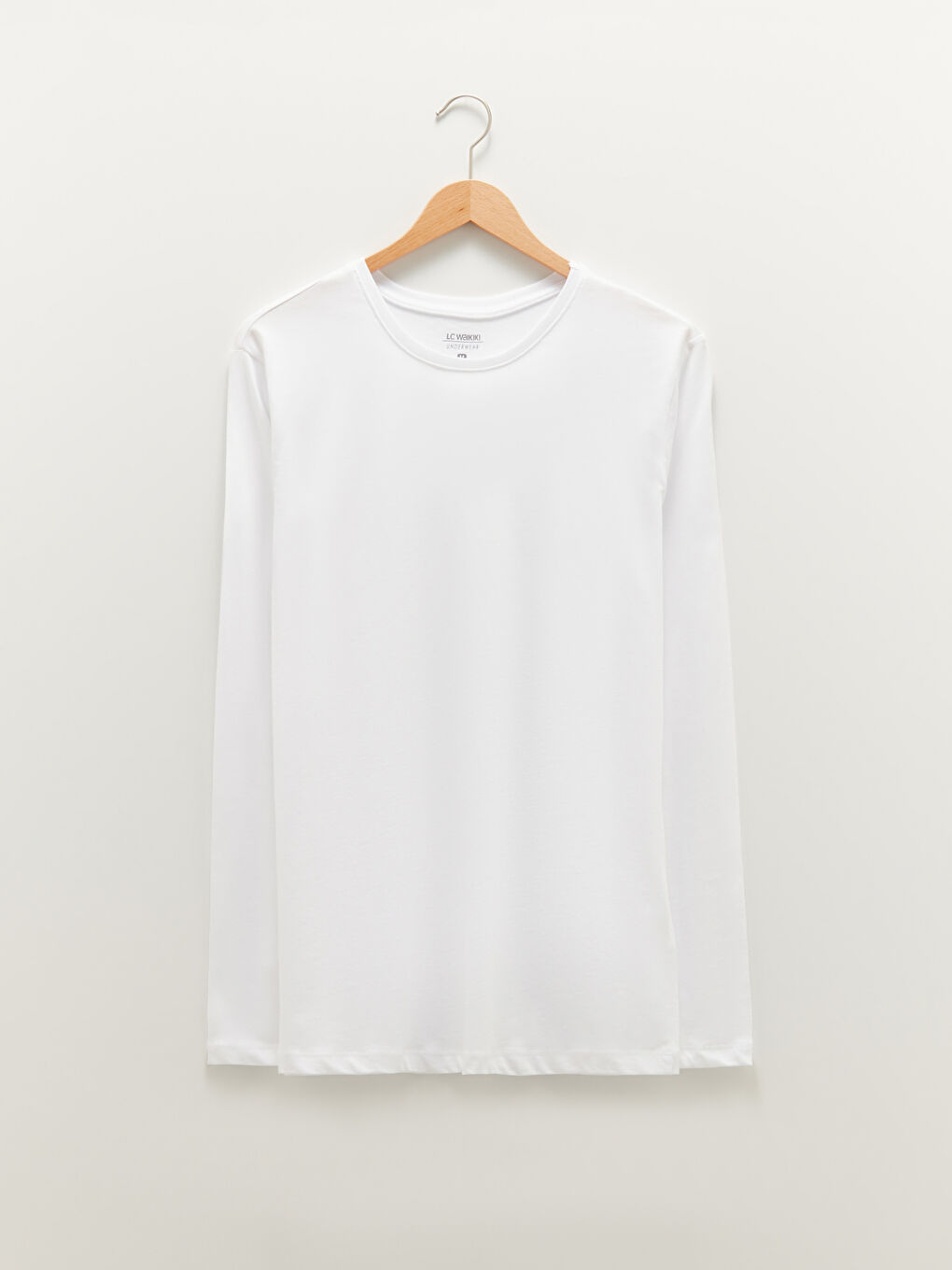 Crew Neck Long Sleeve Cotton Men's Undershirt-5