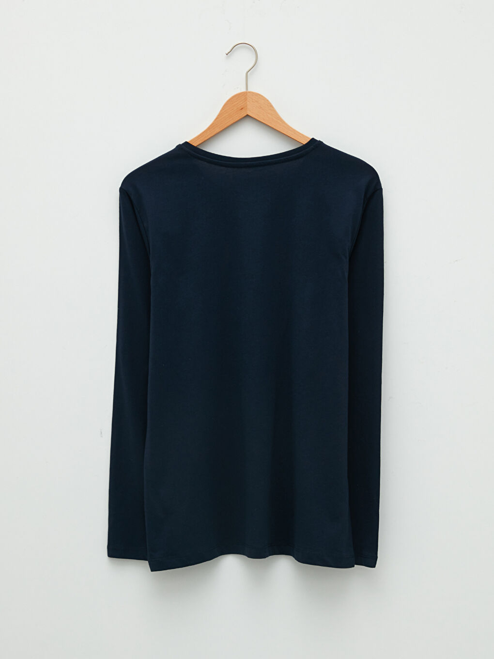 تيشيرت داخلي كم طويل ياقة دائرية قطن للرجال-6