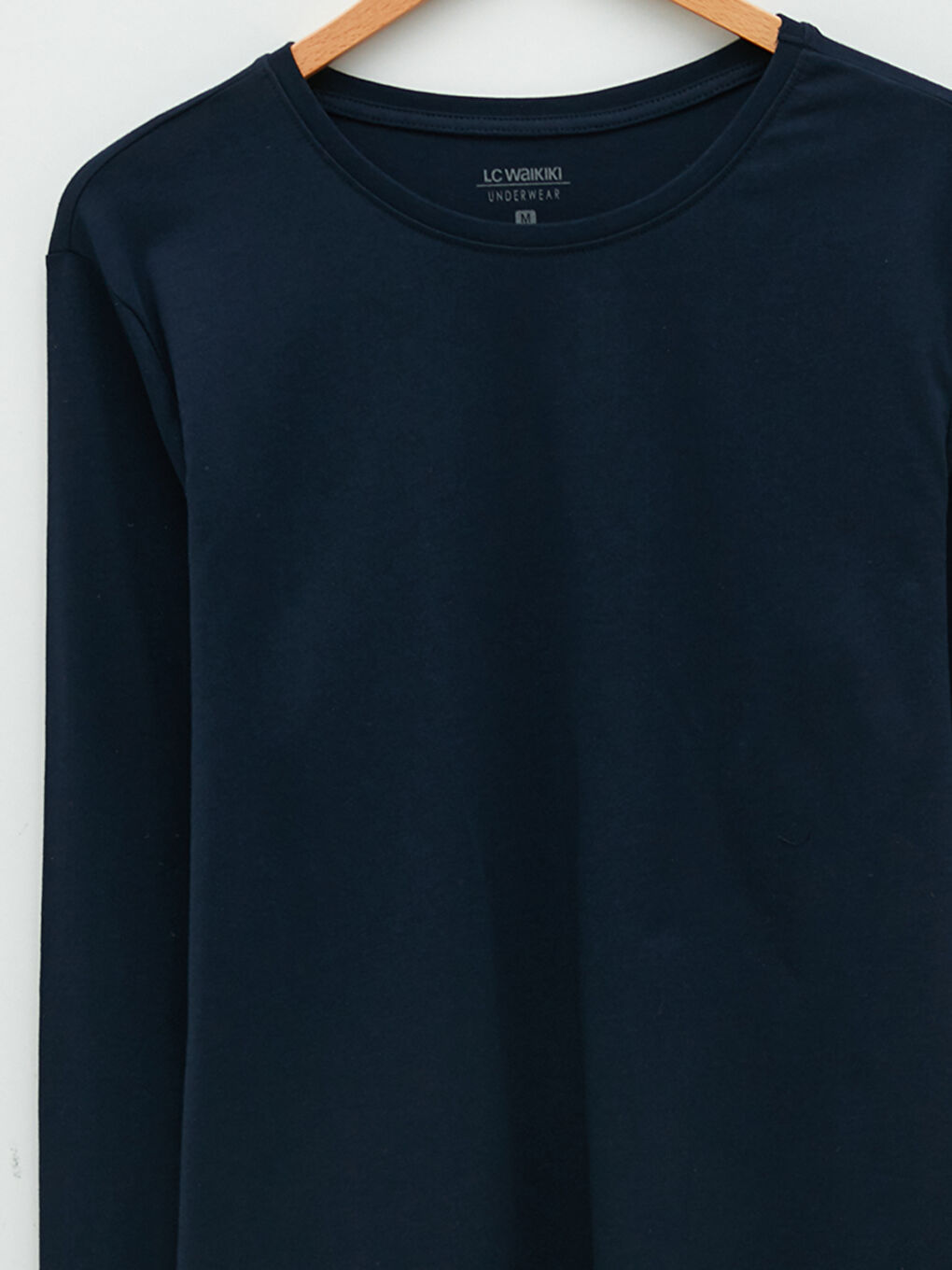 تيشيرت داخلي كم طويل ياقة دائرية قطن للرجال-7