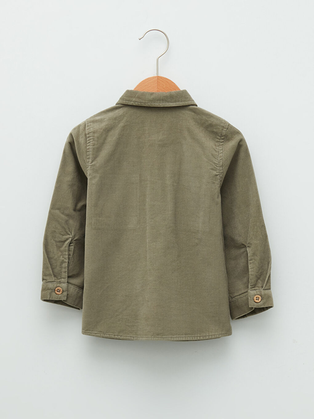 Basic Long Sleeve Velvet Baby Boys' Shirt-1