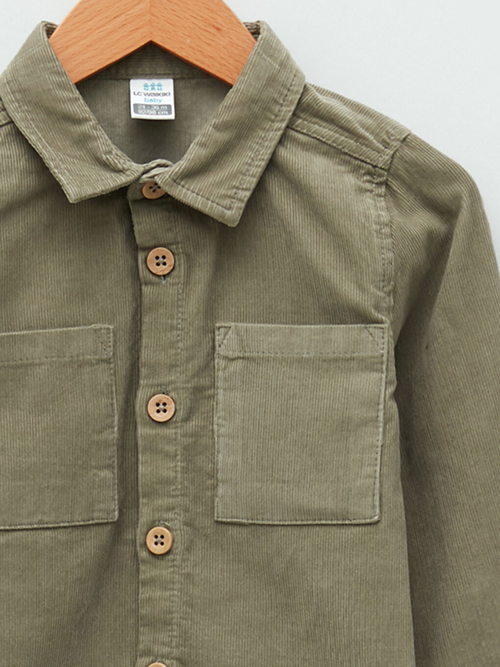 Basic Long Sleeve Velvet Baby Boys' Shirt-2