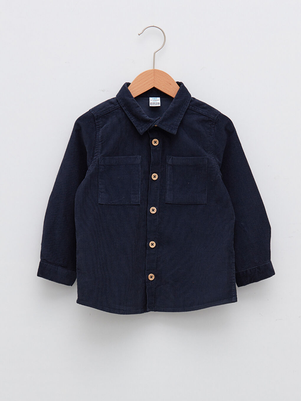 LCW baby Basic Long Sleeve Velvet Baby Boys' Shirt -W16725Z1-U9F