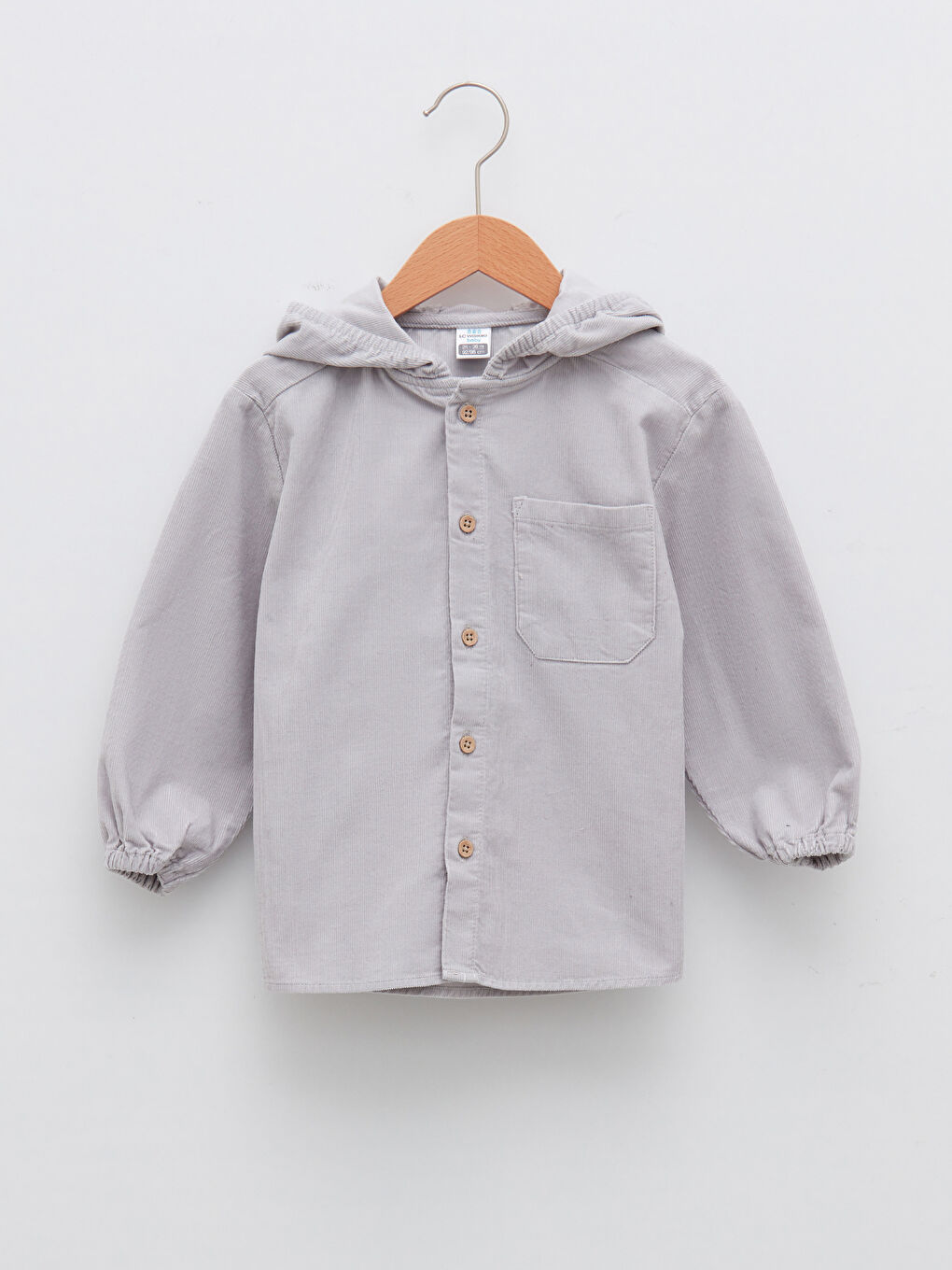 Hooded Long Sleeve Basic Velvet Baby Boy Shirt