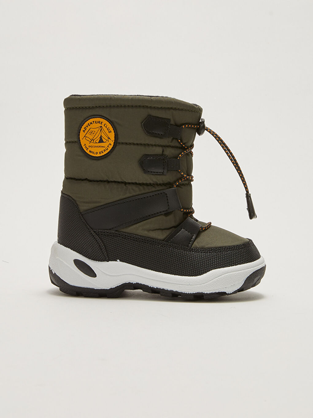 Haki Elastik Bağcıklı Fermuarlı Erkek Çocuk Kar Botu-1