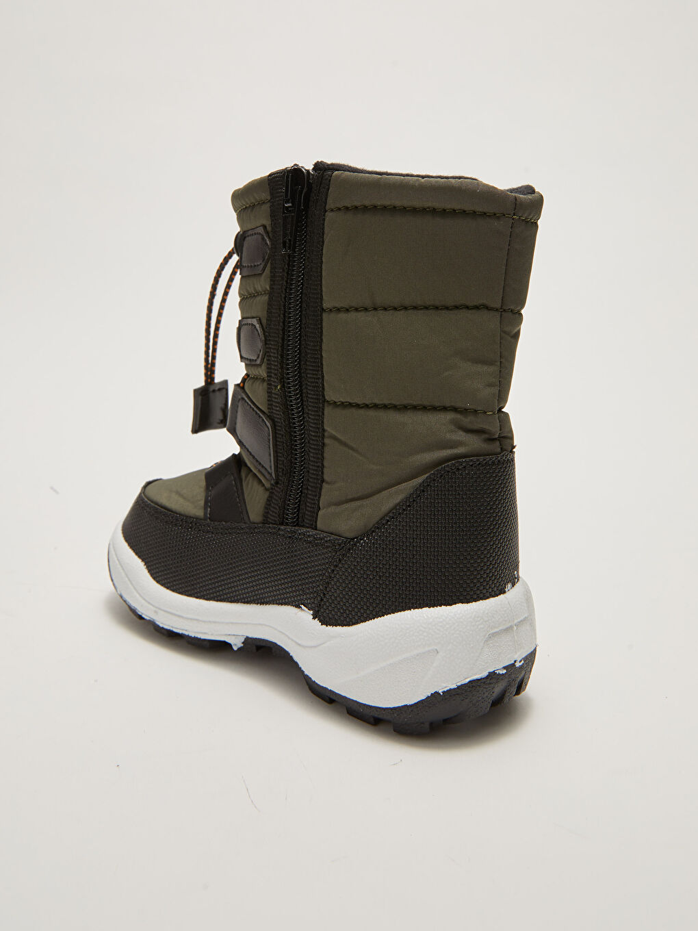 Haki Elastik Bağcıklı Fermuarlı Erkek Çocuk Kar Botu-4