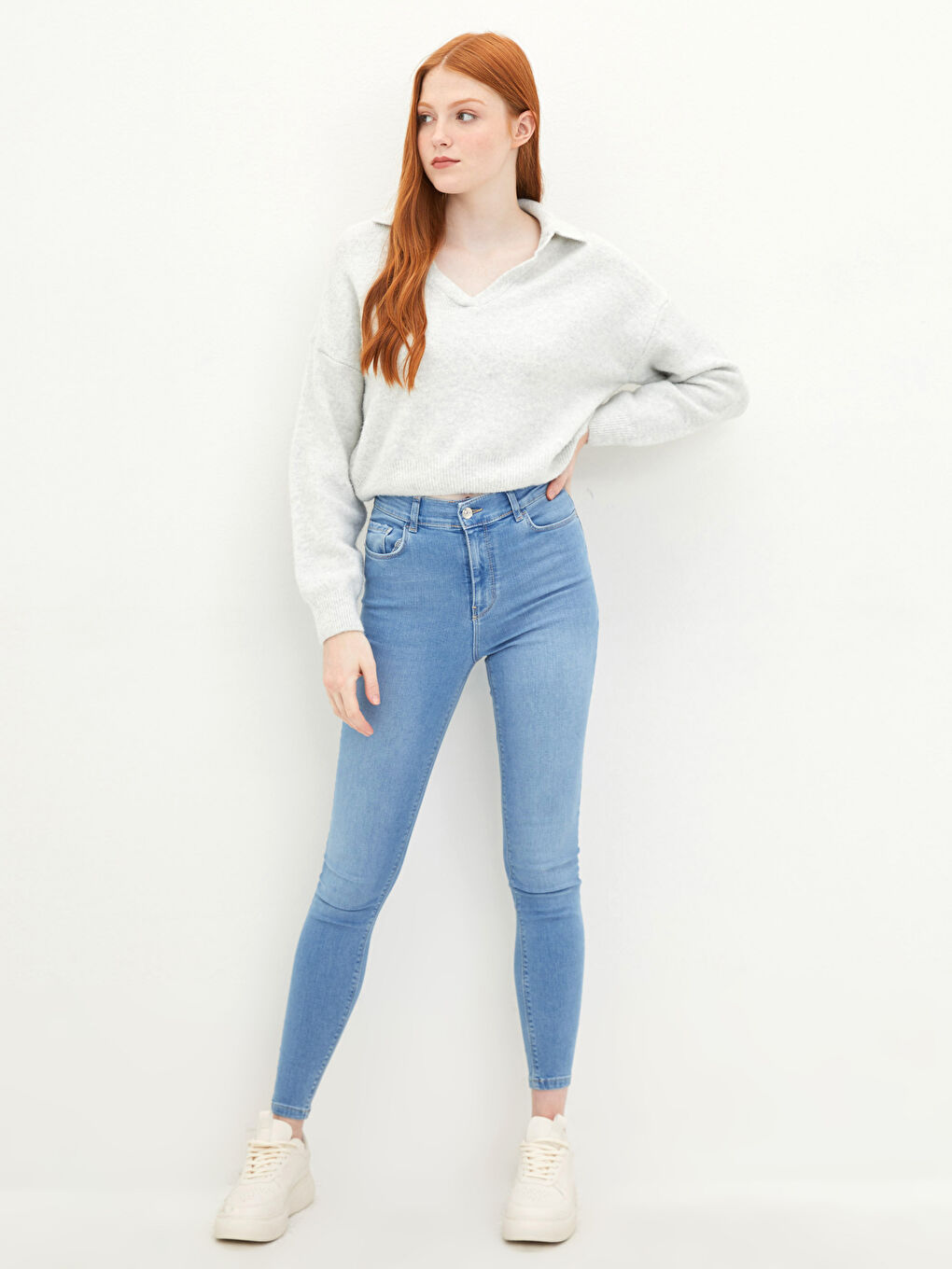 جينز عالي الخصر جوبيتر نحيف للغاية للسيدات