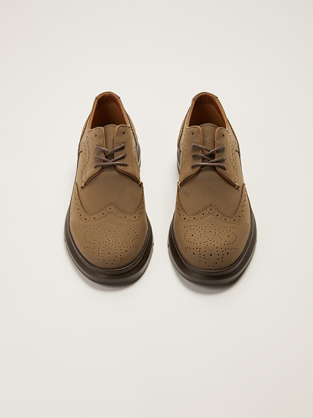 Kahverengi Dekoratif Dikişli Bağcıklı Erkek Klasik Ayakkabı-2