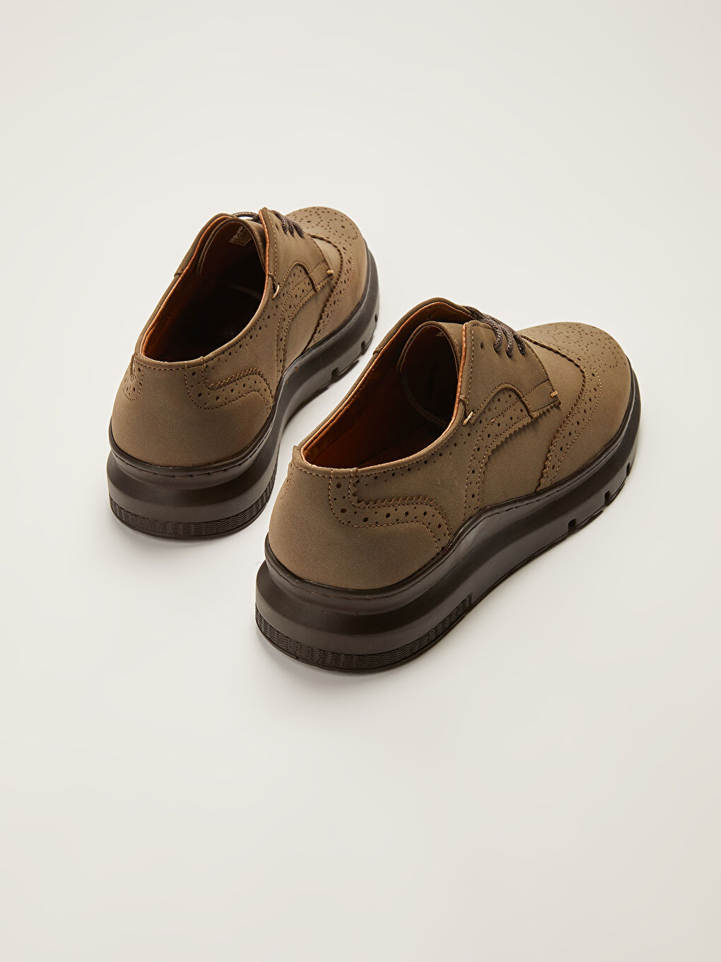 Kahverengi Dekoratif Dikişli Bağcıklı Erkek Klasik Ayakkabı-3