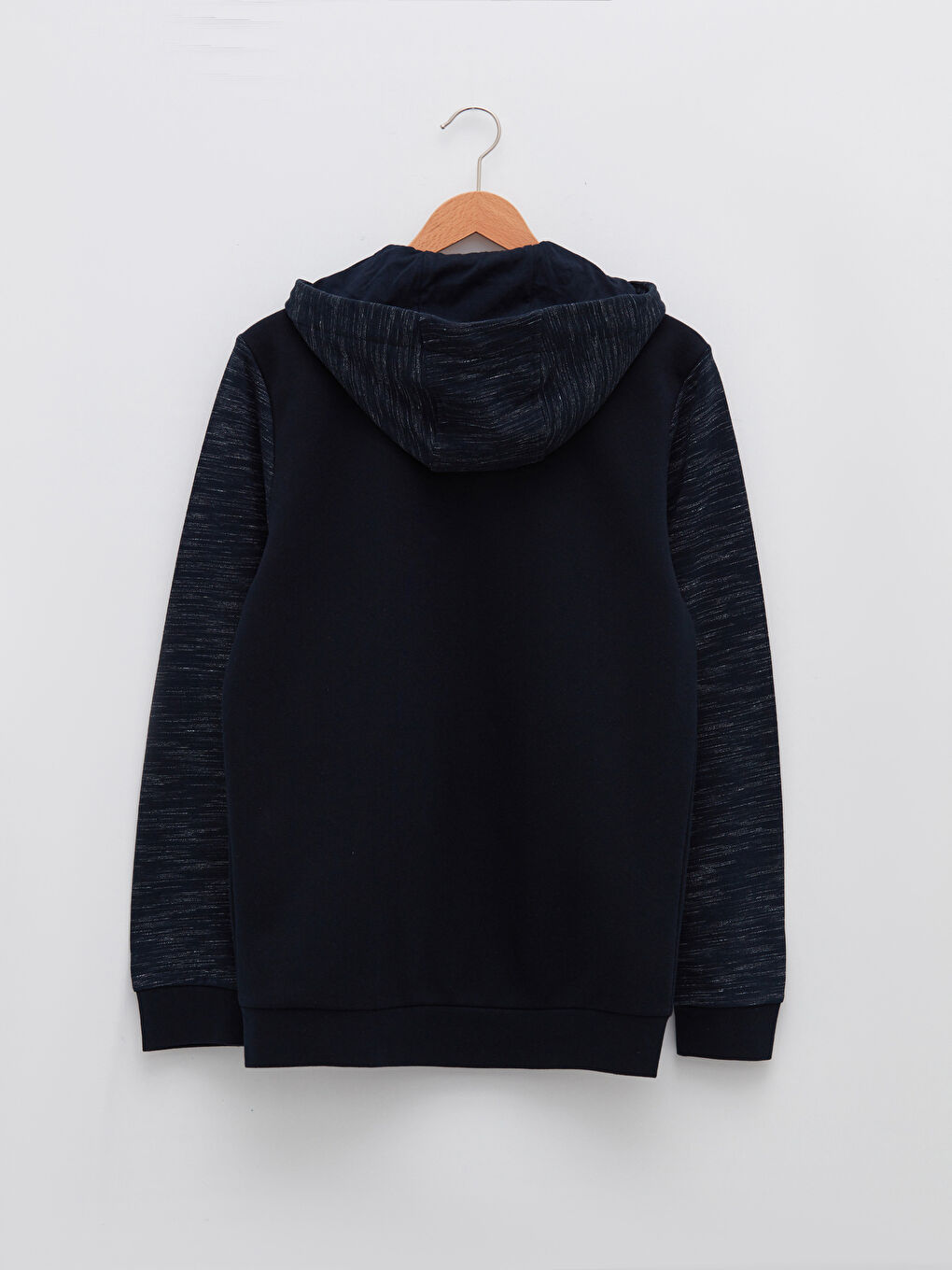 Мужская толстовка на молнии с капюшоном и длинным рукавом-6