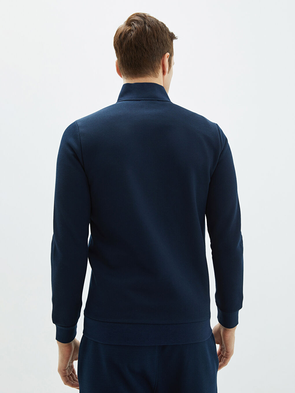 Comfortable Fit Stand Up Collar Long Sleeve Men's Sports Cardigan-4
