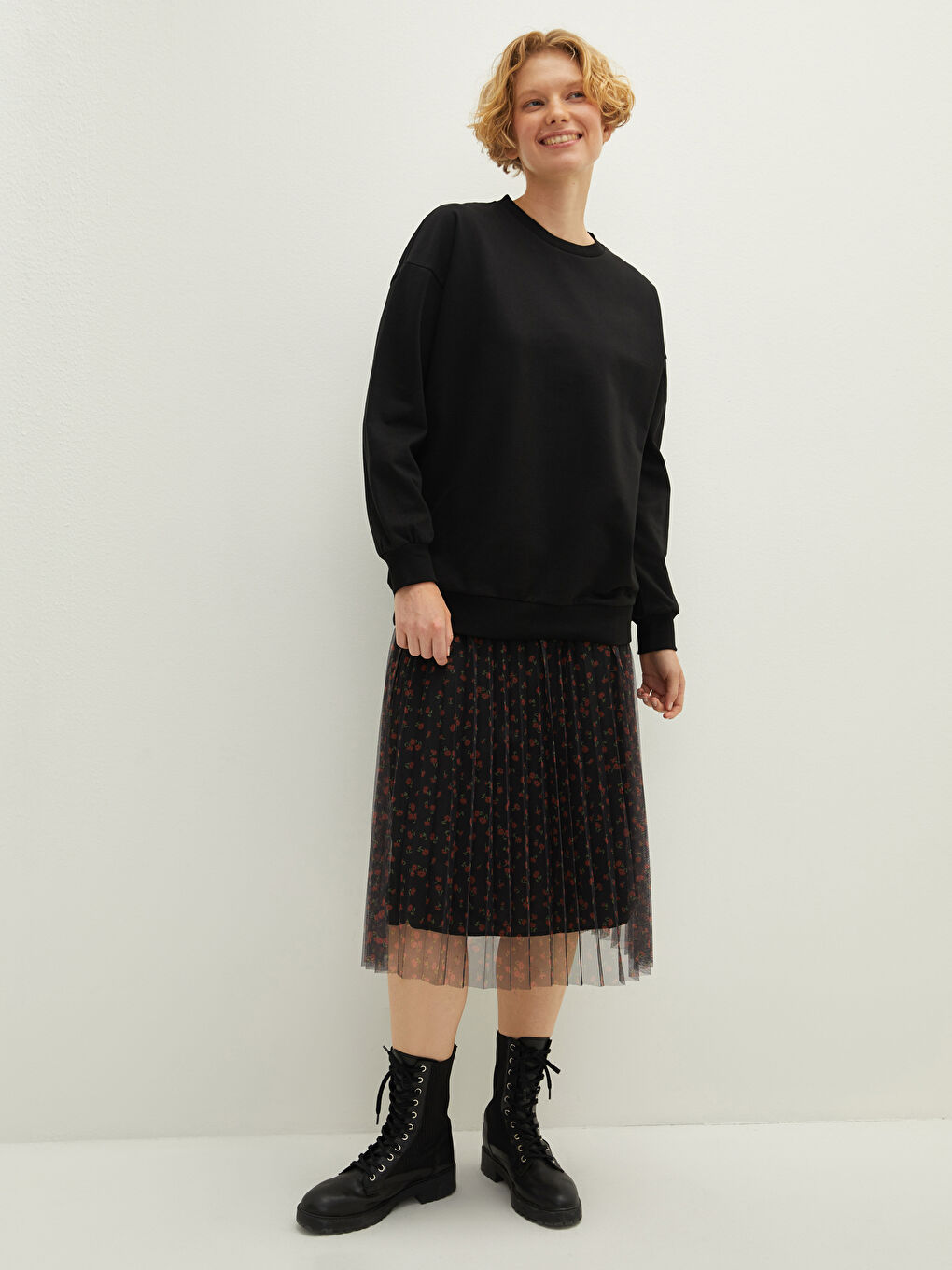 Світшот для жінок з круглим вирізом, простий, довгий рукав-2