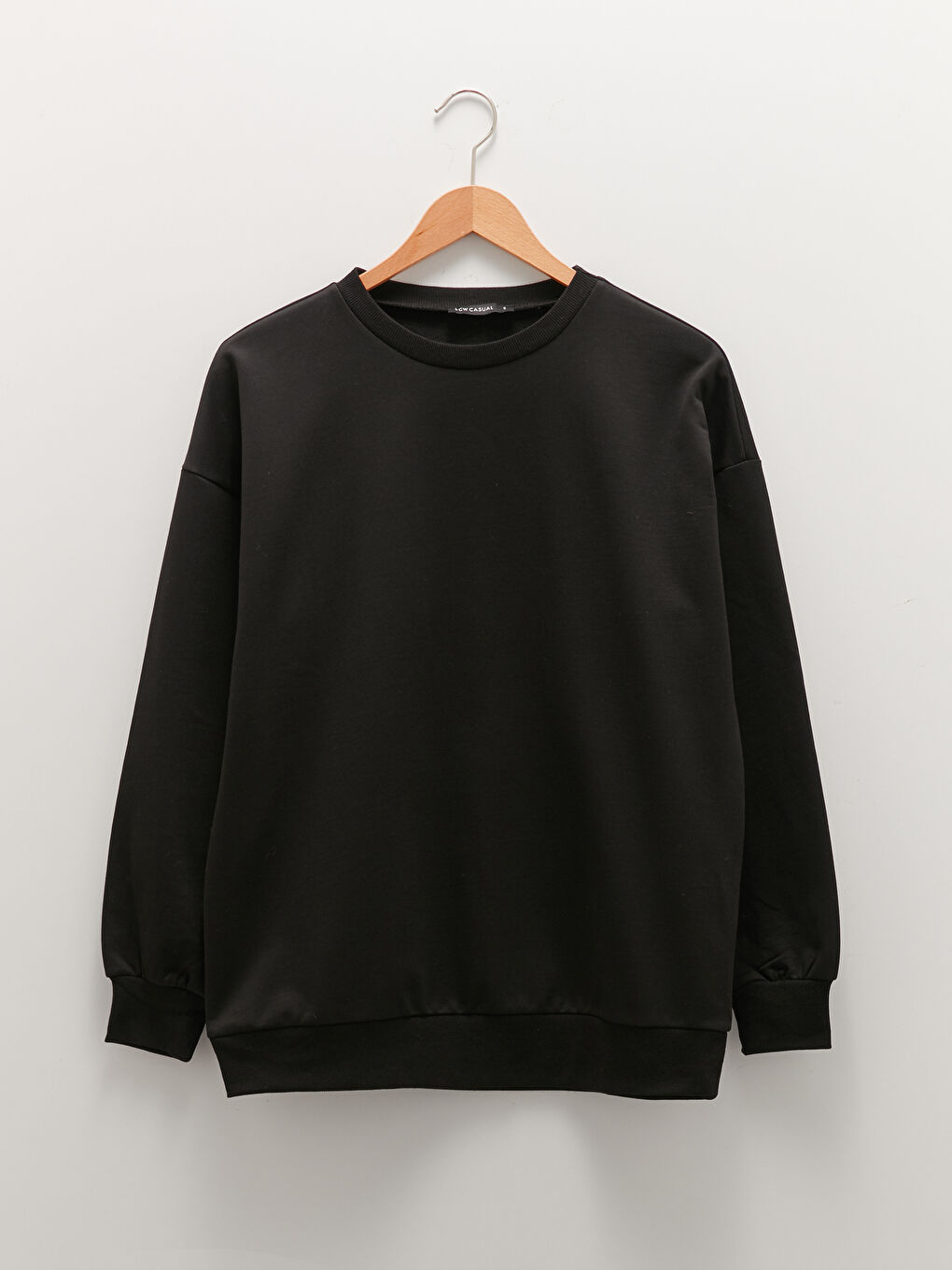 Світшот для жінок з круглим вирізом, простий, довгий рукав-5