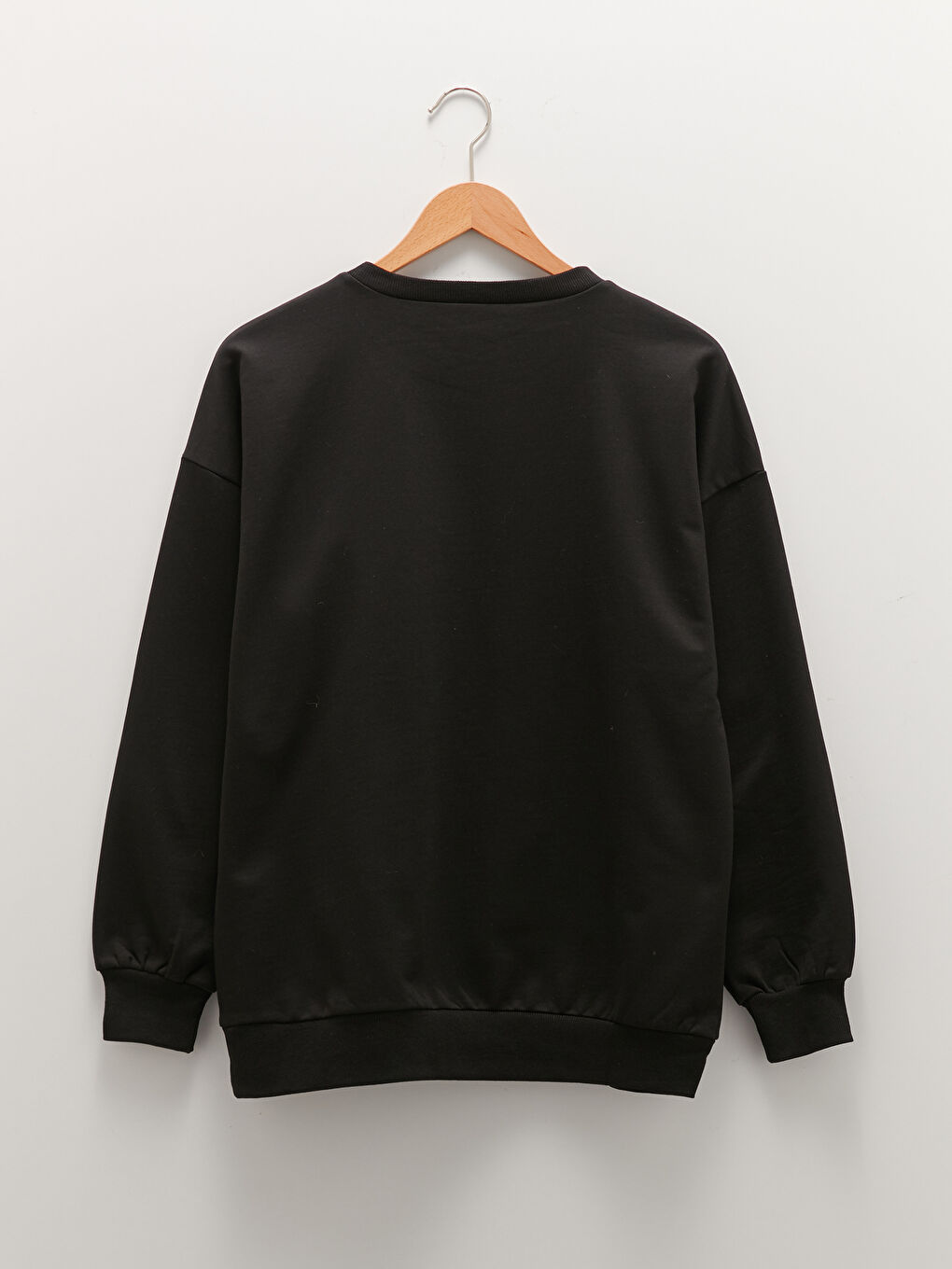 Світшот для жінок з круглим вирізом, простий, довгий рукав-6