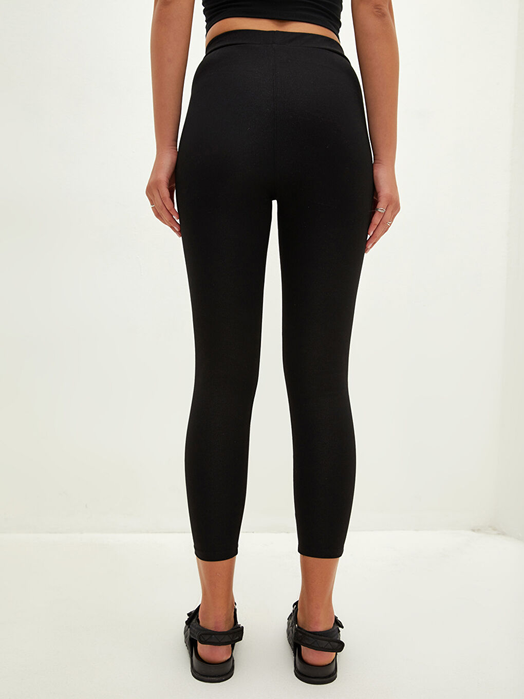 LCW Vision Elastic Waist Straight Pocket Detailed Women's Leggings -W16936Z8-RQN