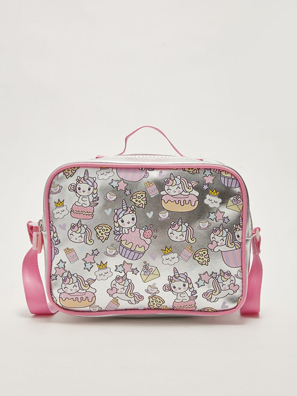 Girl's Shiny Look Printed Lunch Box-1