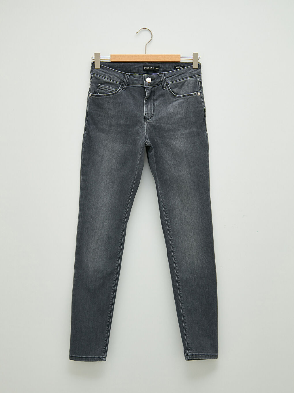 LCW Jeans کەمەری ئاسایی عەتارد باریکەڵە ژنان ڕۆدێو جینز پانتۆڵ لەگەڵ دیزاینی گیرفان -W16998Z8-GRD
