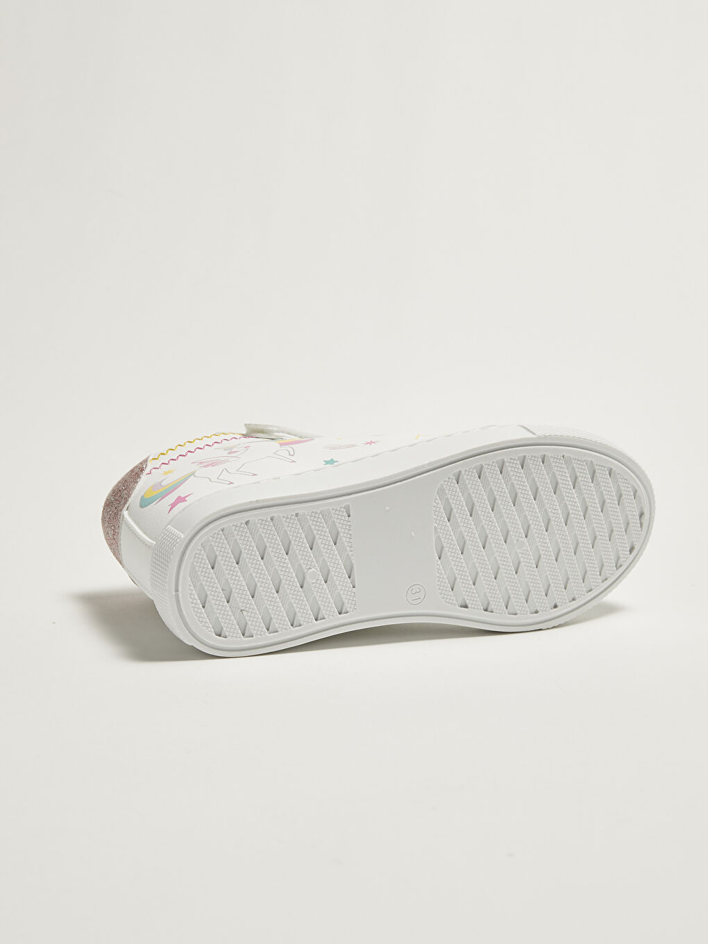 Beyaz Baskılı Bağcıklı Cırt Cırtlı Kız Çocuk Spor Ayakkabı-3