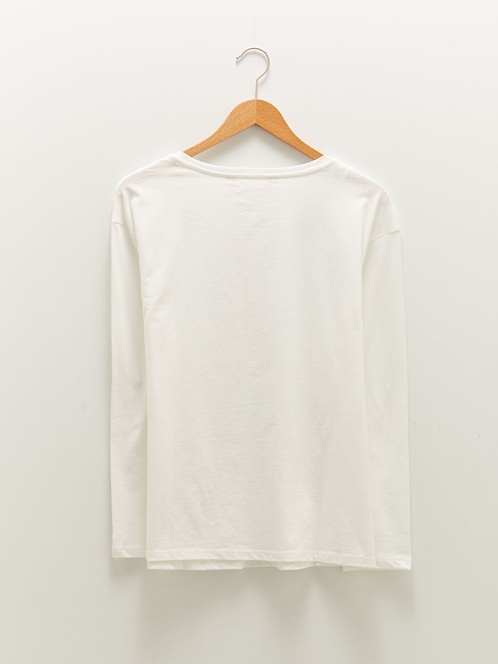 Komplet pidžame za trudnice od pamuka sa štampom, okruglim izrezom i dugim rukavima-11