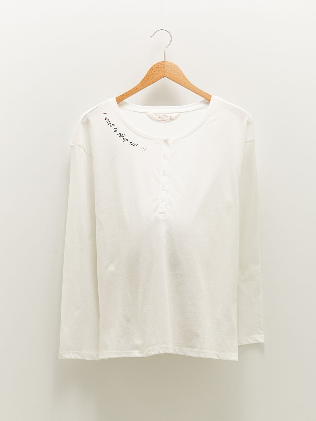 Komplet pidžame za trudnice od pamuka sa štampom, okruglim izrezom i dugim rukavima-13