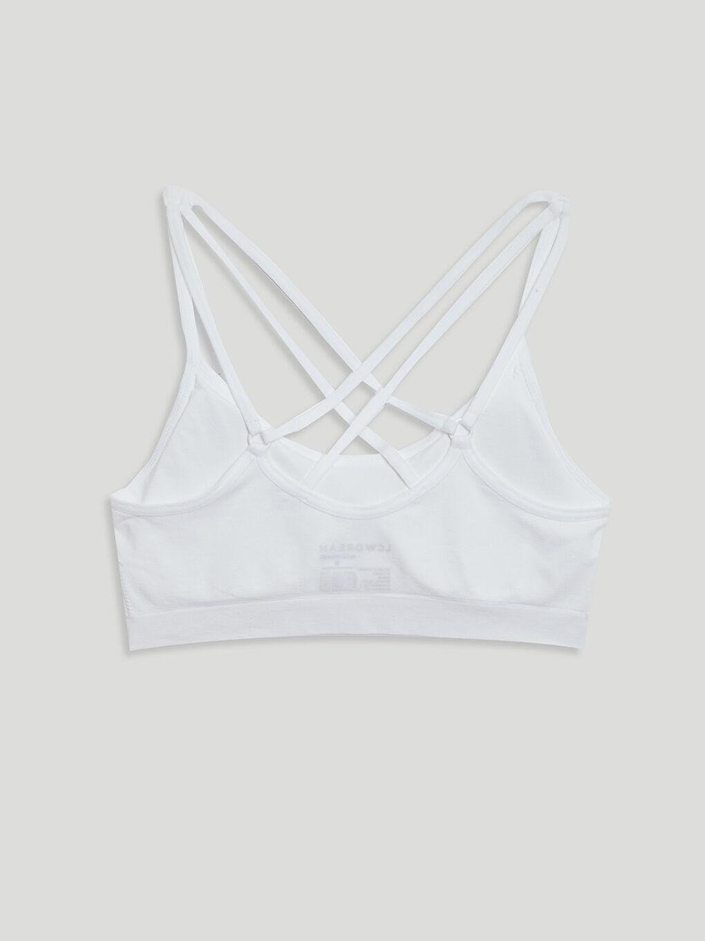 Beyaz Çapraz Askılı Düz Büstiyer-1