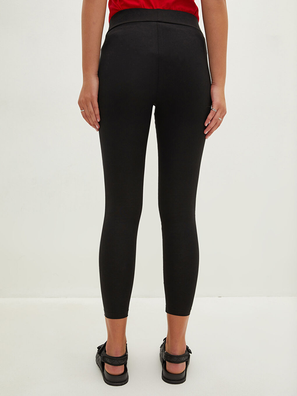 Әйелдерге арналған принтті серпімді белдік леггинстер-4