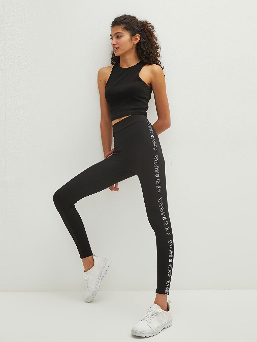 LCW Vision Tights mit elastischem Bund und Textdruck für Damen -W17132Z8-RQN
