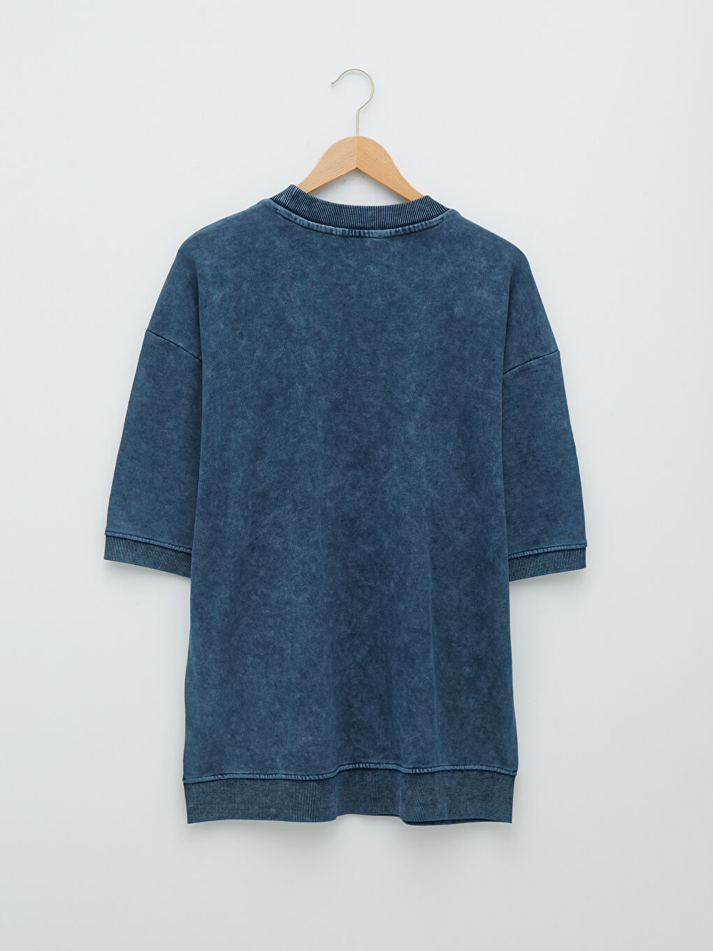 Gri Bisiklet Yaka Kısa Kollu Erkek Sweatshirt-6