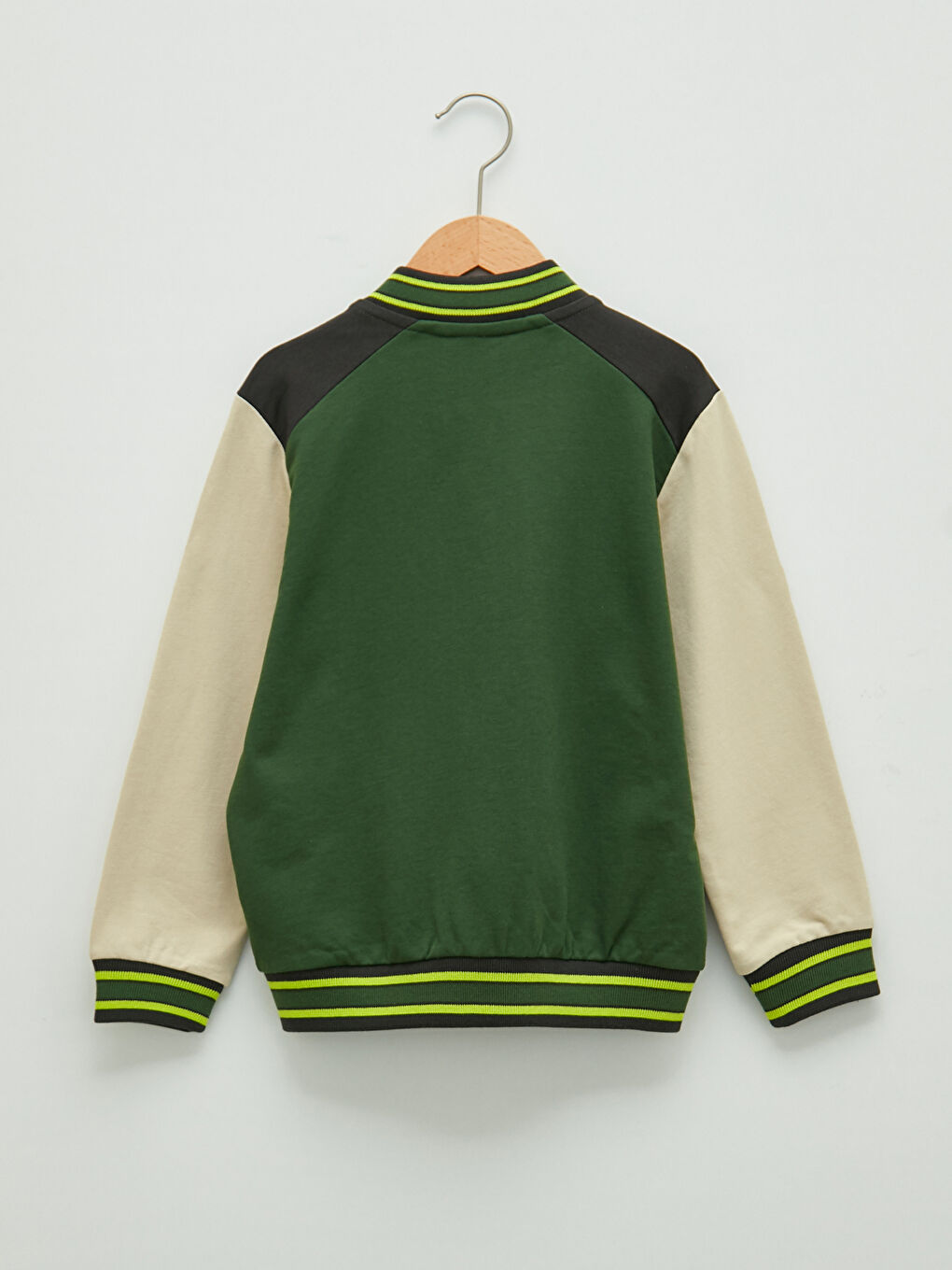 Cardigan Garçon à Manches Longues avec Col Université et Détails Brodés-1