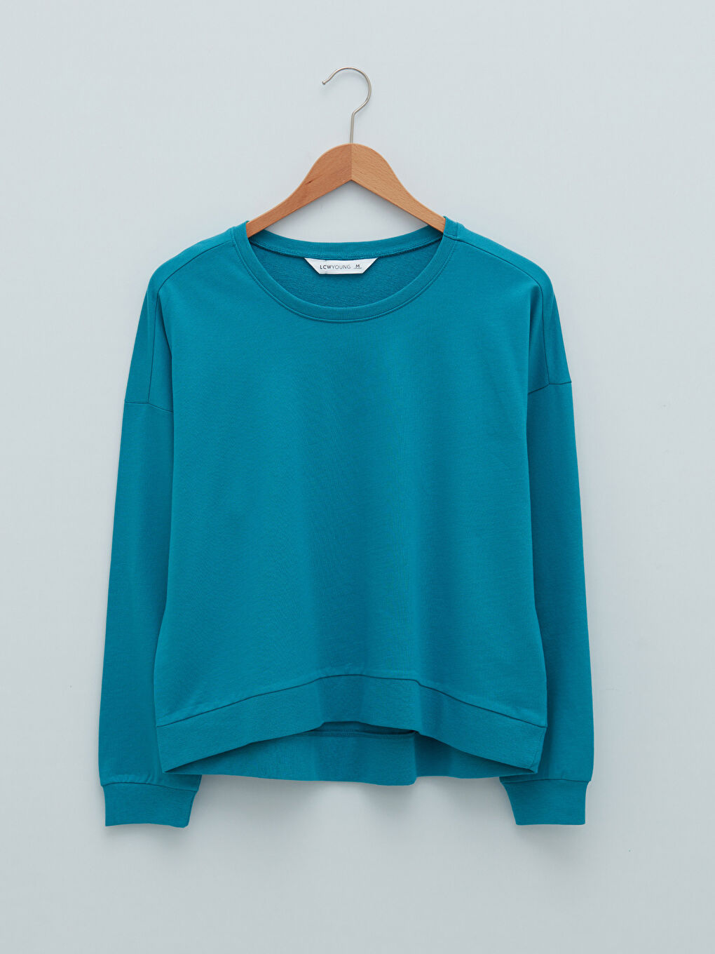 Crew Neck Straight Long Sleeve Cotton Women's Pajamas Set-6