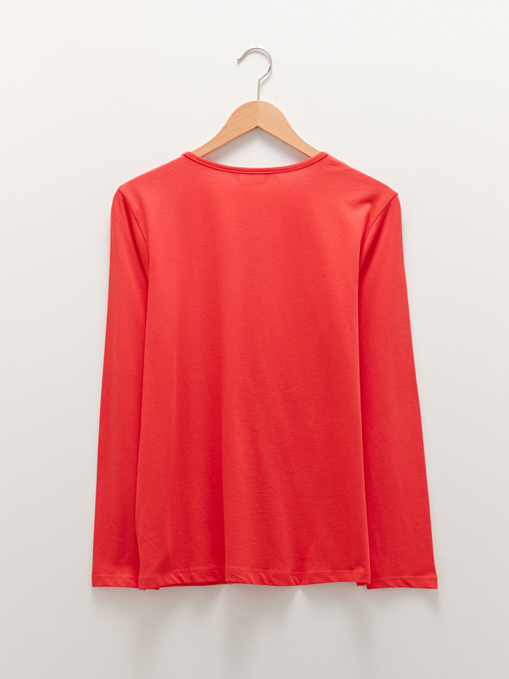 Kırmızı Bisiklet Yaka Baskılı Uzun Kollu Pamuklu Kadın Pijama Takımı-8