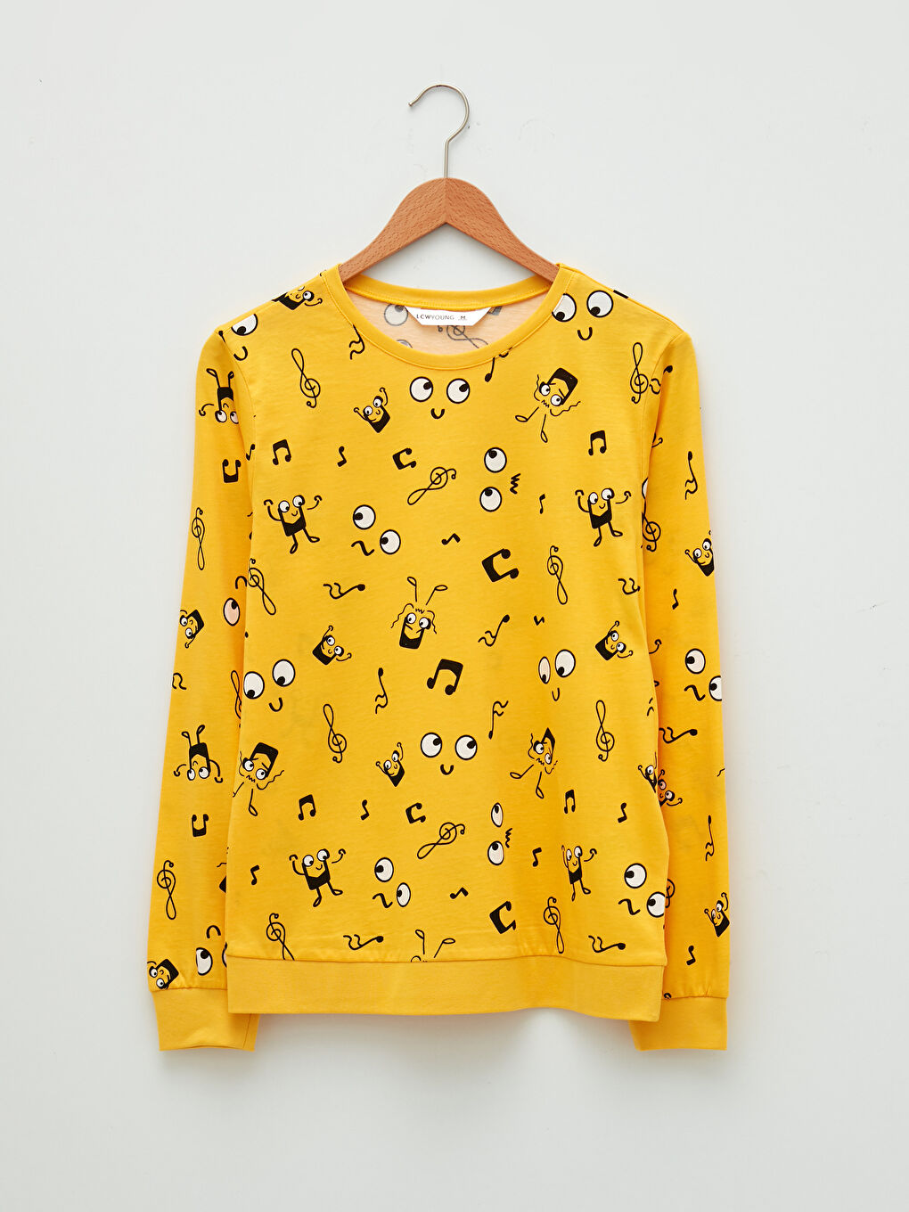 Crew Neck Printed Long Sleeve Cotton Women's Pajama Set-6