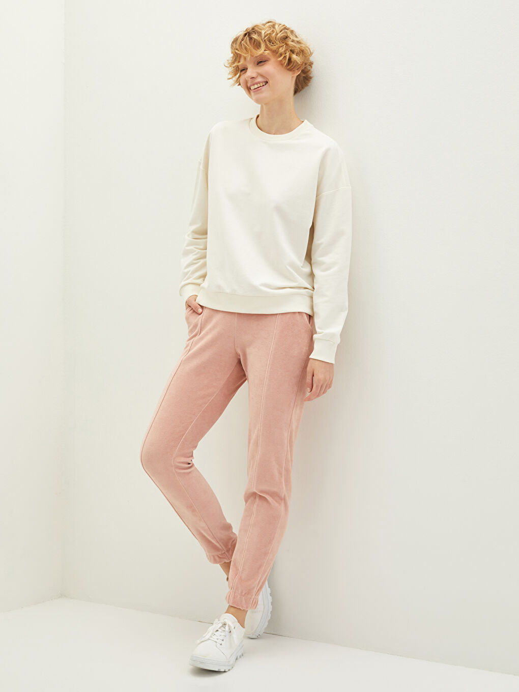 Спортивні штани для жінок з еластичною талією, прості-1