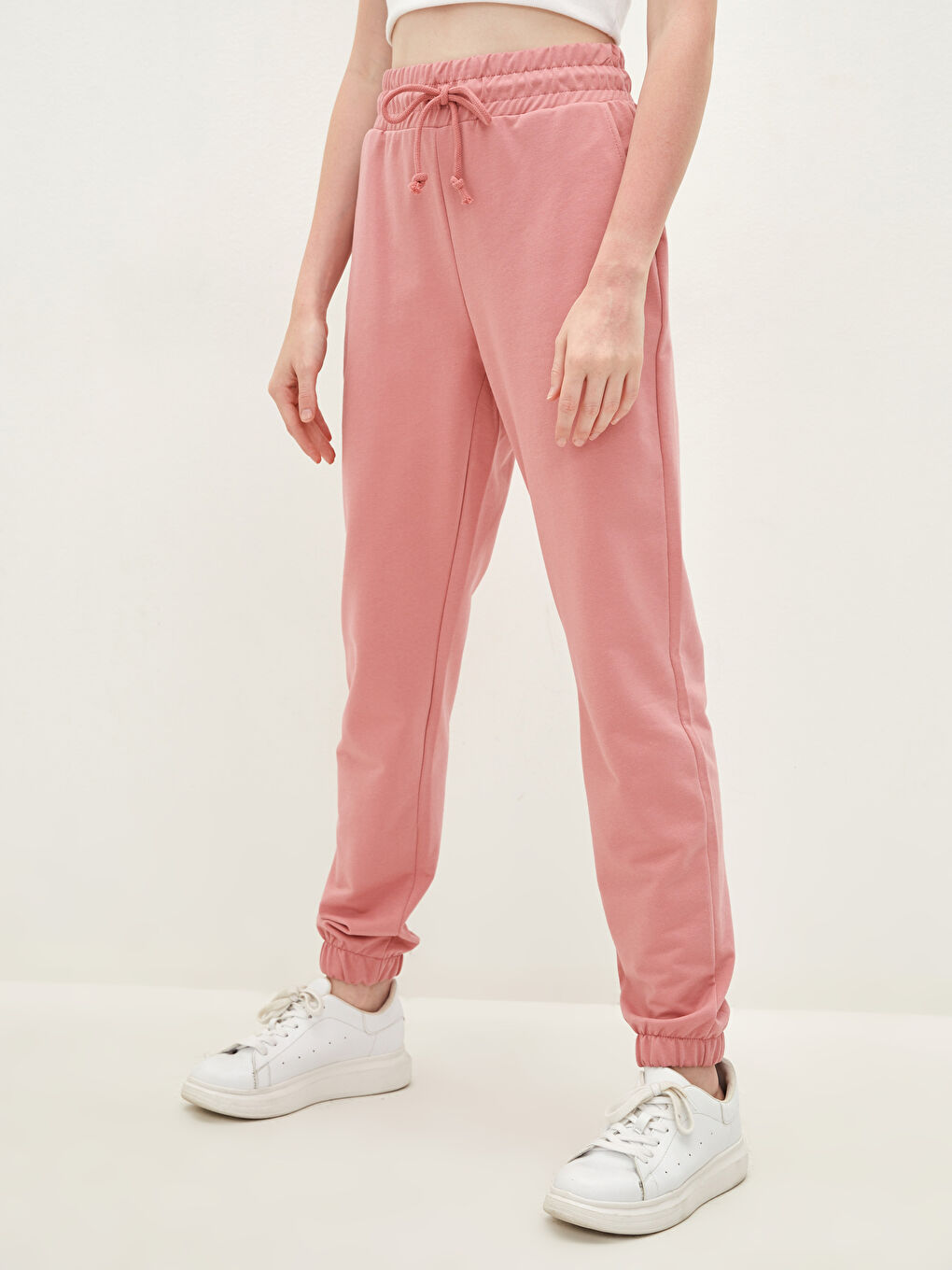 Женские спортивные штаны с эластичной резинкой на талии и карманами-1