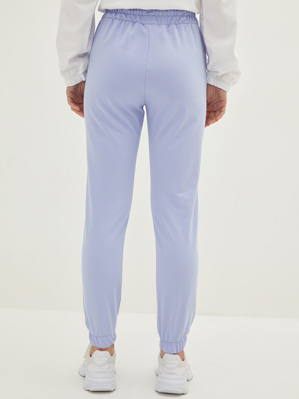 Женские спортивные штаны с эластичной резинкой на талии и карманами-4