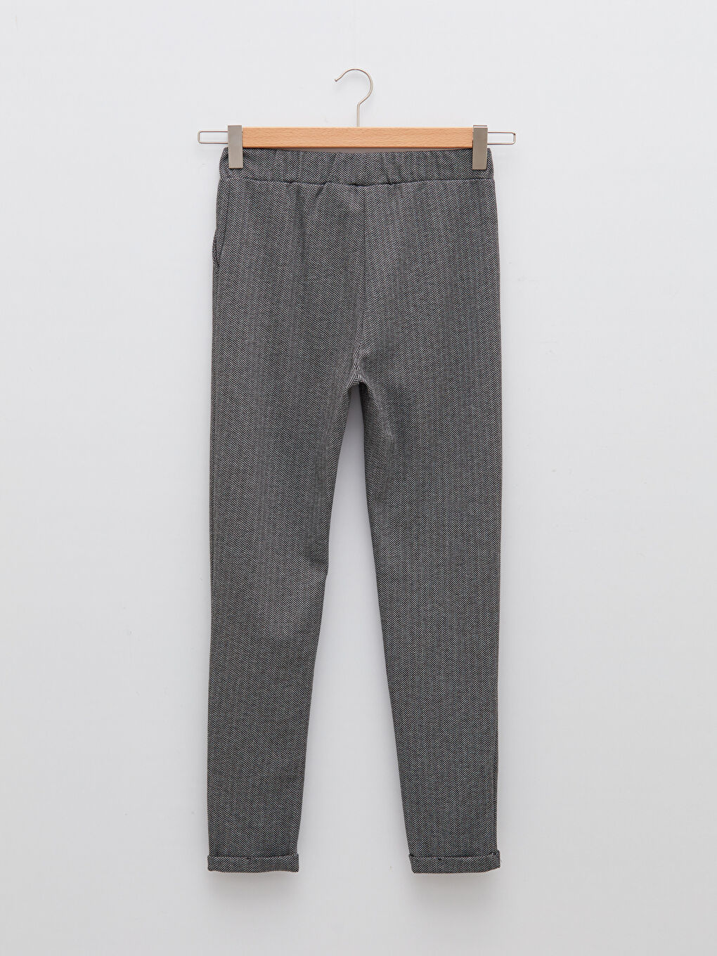 Gri Beli Lastikli Desenli Cep Detaylı Kadın Eşofman Altı-6