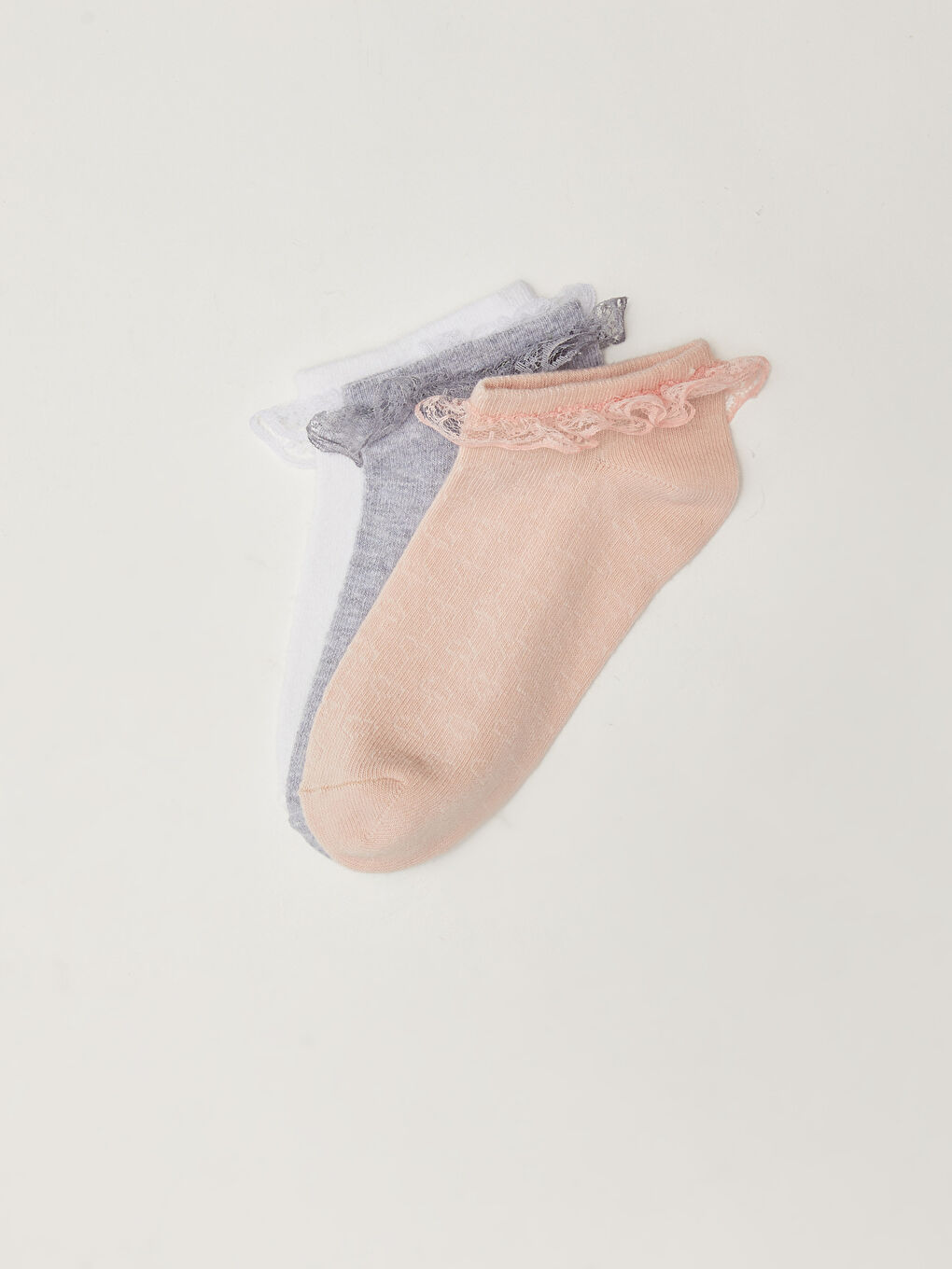 Pembe Basic Kız Çocuk Patik Çorap 3'lü