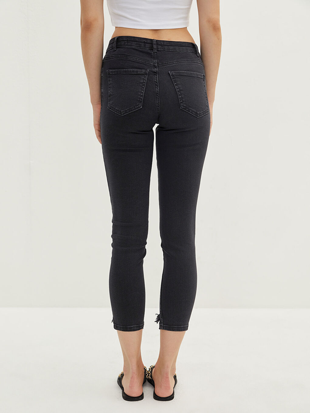 Normal Waist Mercury Skinny Fit Women's Rodeo Jean Trousers with Pocket Detail-3