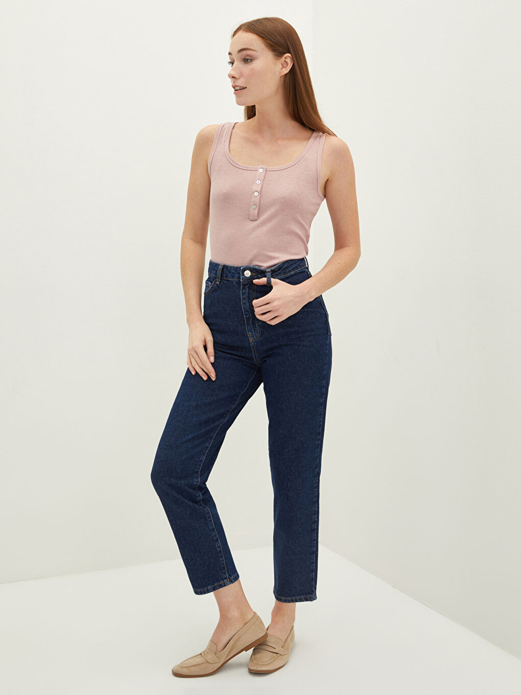 LCW Jeans Hoch taillierte Jeans mit geradem Schnitt für Damen -W17286Z8-309