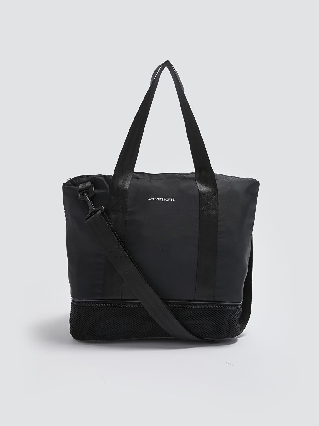 Siyah Paraşüt Kumaş Kadın Aktif Spor Çanta-2