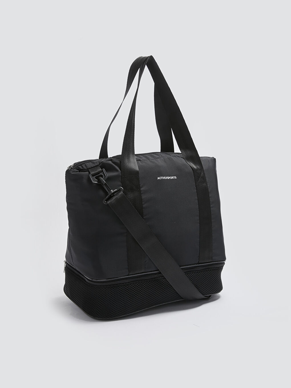 Siyah Paraşüt Kumaş Kadın Aktif Spor Çanta-3