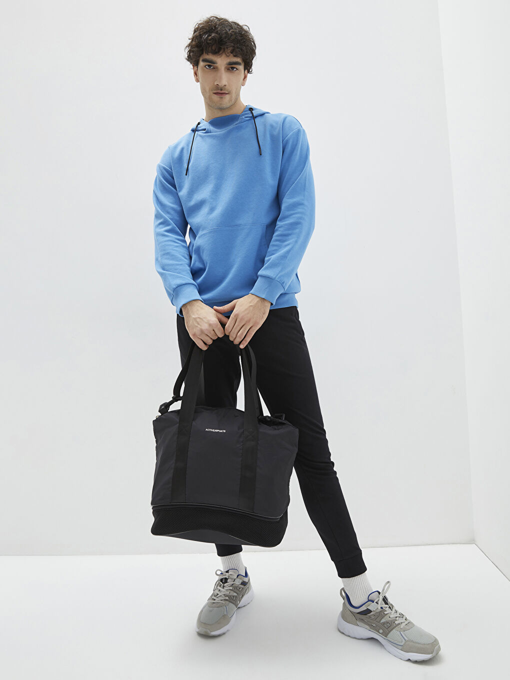 Siyah Paraşüt Kumaş Kadın Aktif Spor Çanta