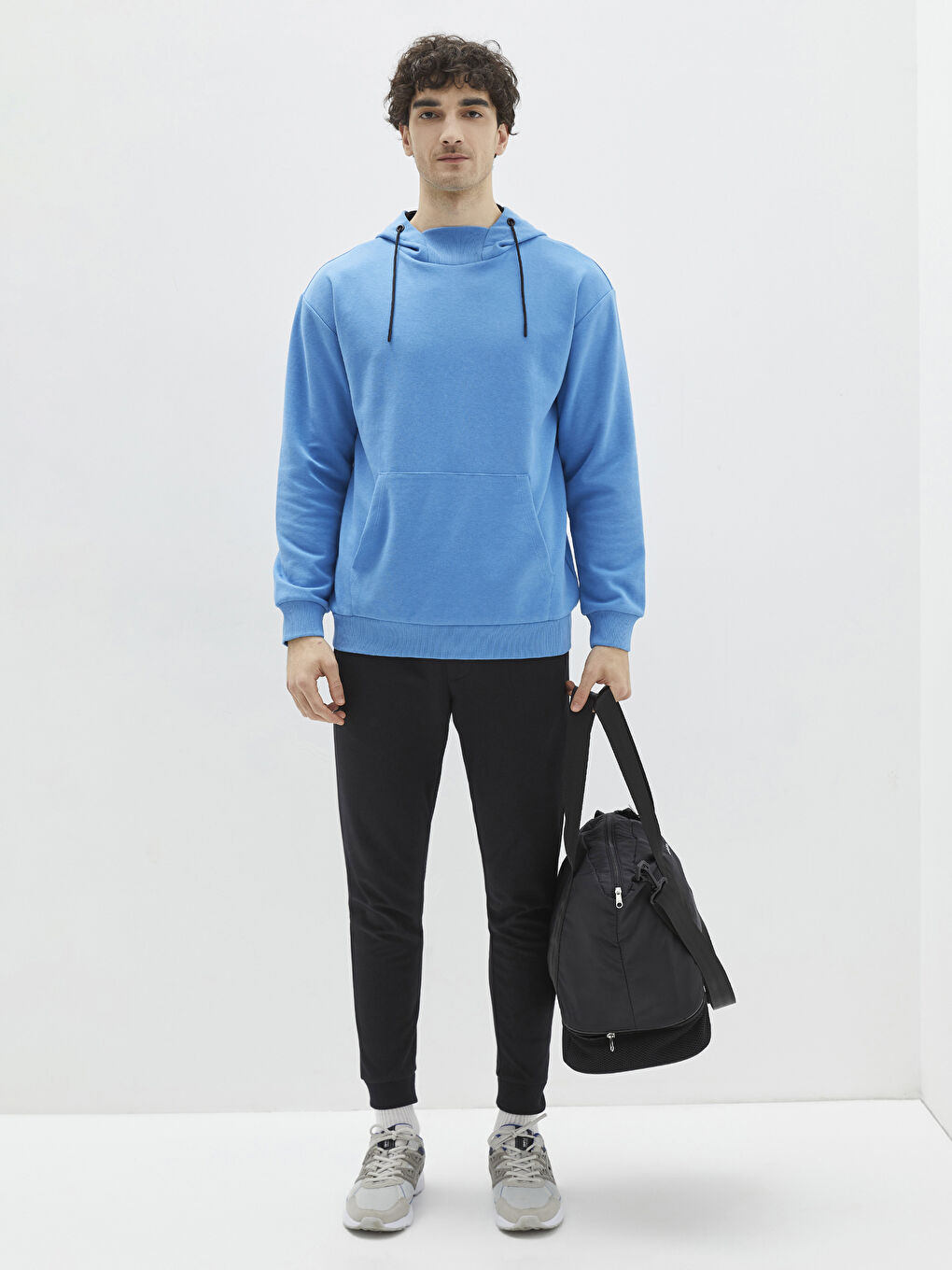 Siyah Paraşüt Kumaş Kadın Aktif Spor Çanta-1